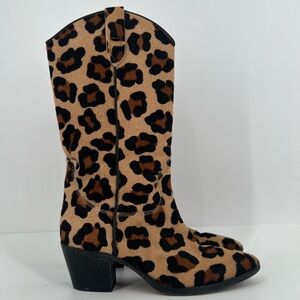Paris Texas Leopard Animal Print Calf Hair Leather Western Cowboy Boots